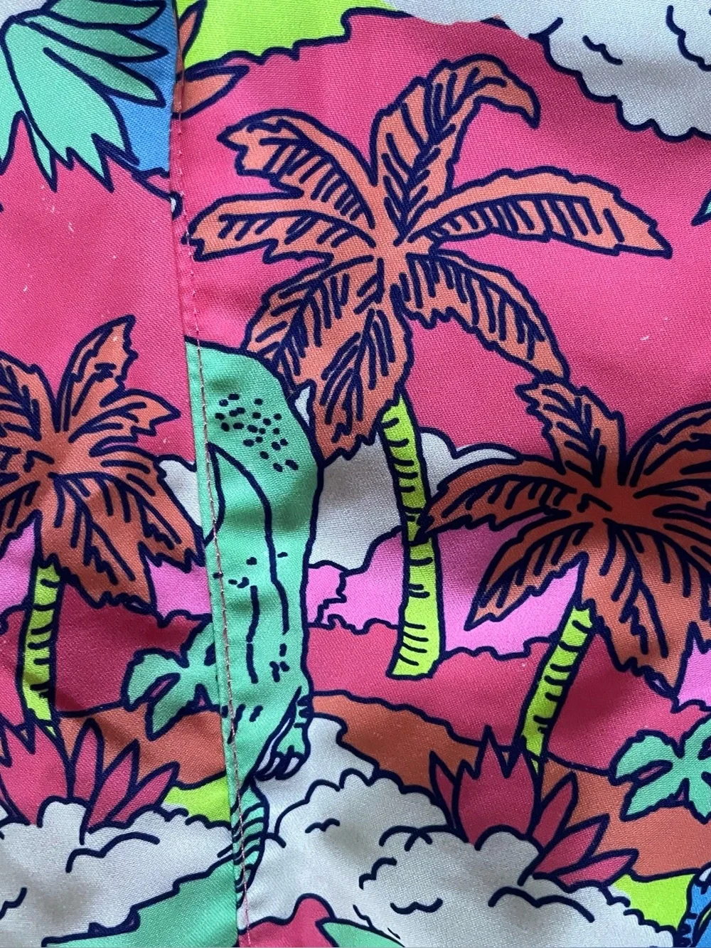 NWT Cat & Jack Boys XL 14 Dinosaur Swim Trunks Pink Tropical UPF 50+ Beach